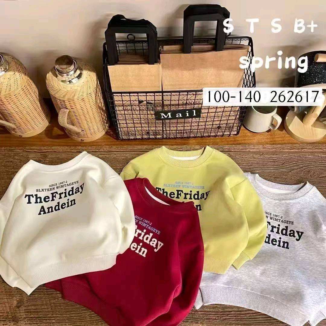 Crewneck Cotton sweatshirts for Boys featuring letter-printed  design