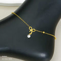Anti Tarnish Crystal Bow Anklet ( single piece )