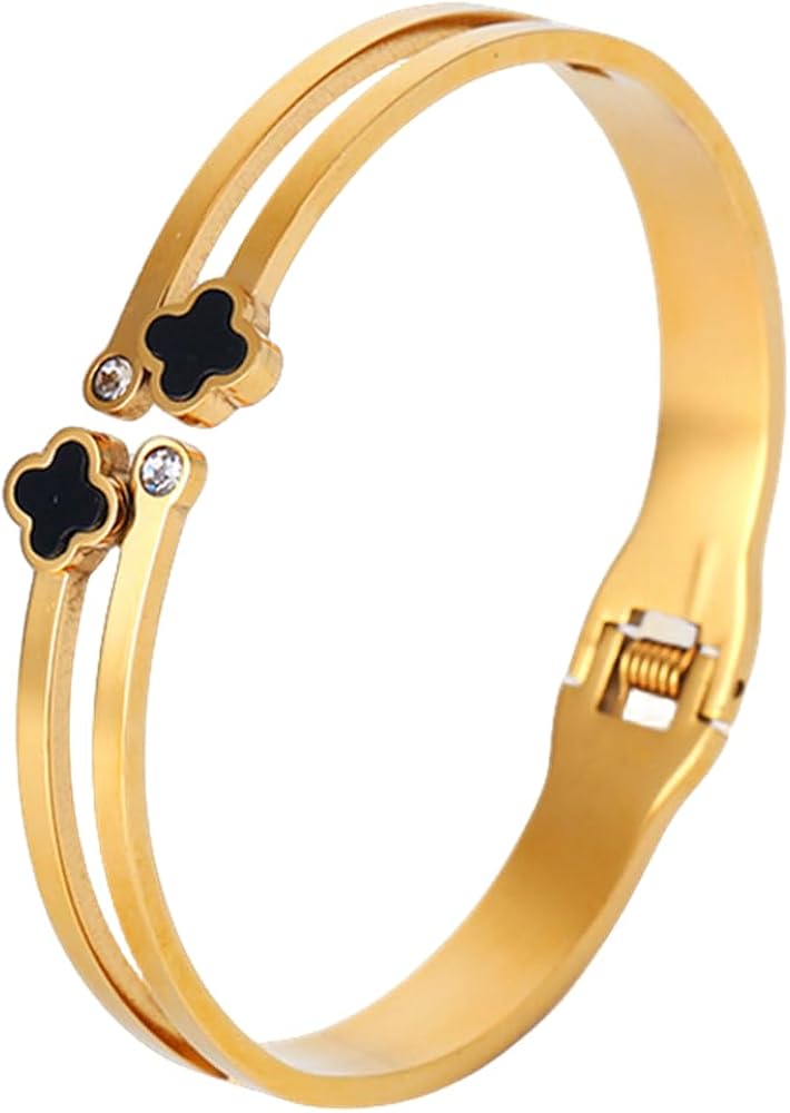 Anti Tarnish  Shell Lucky Leaf Bangle