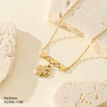 Anti Tarnish (316L Grade) Clover Pendant Necklace - GXL-1180-J