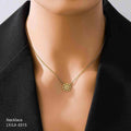 Anti Tarnish (316L Grade) Golden flower Necklace - LX-0315-J