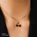 Anti Tarnish (316L Grade) Cherry Necklace - TXF-X984-J