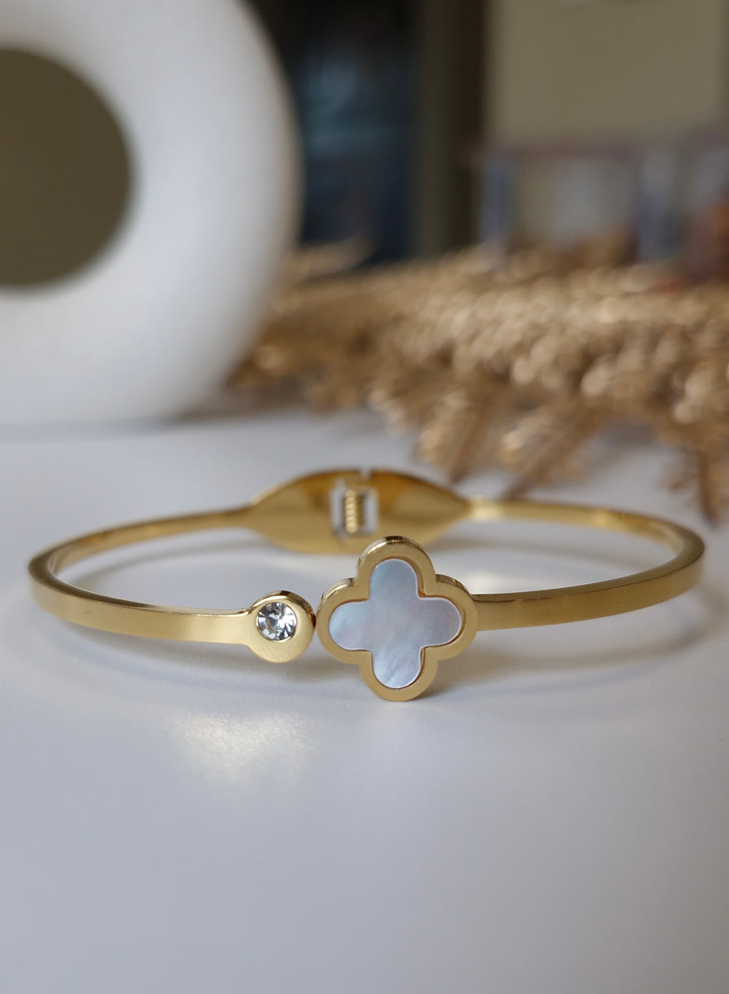 Anti Tarnish Clover Bangle set