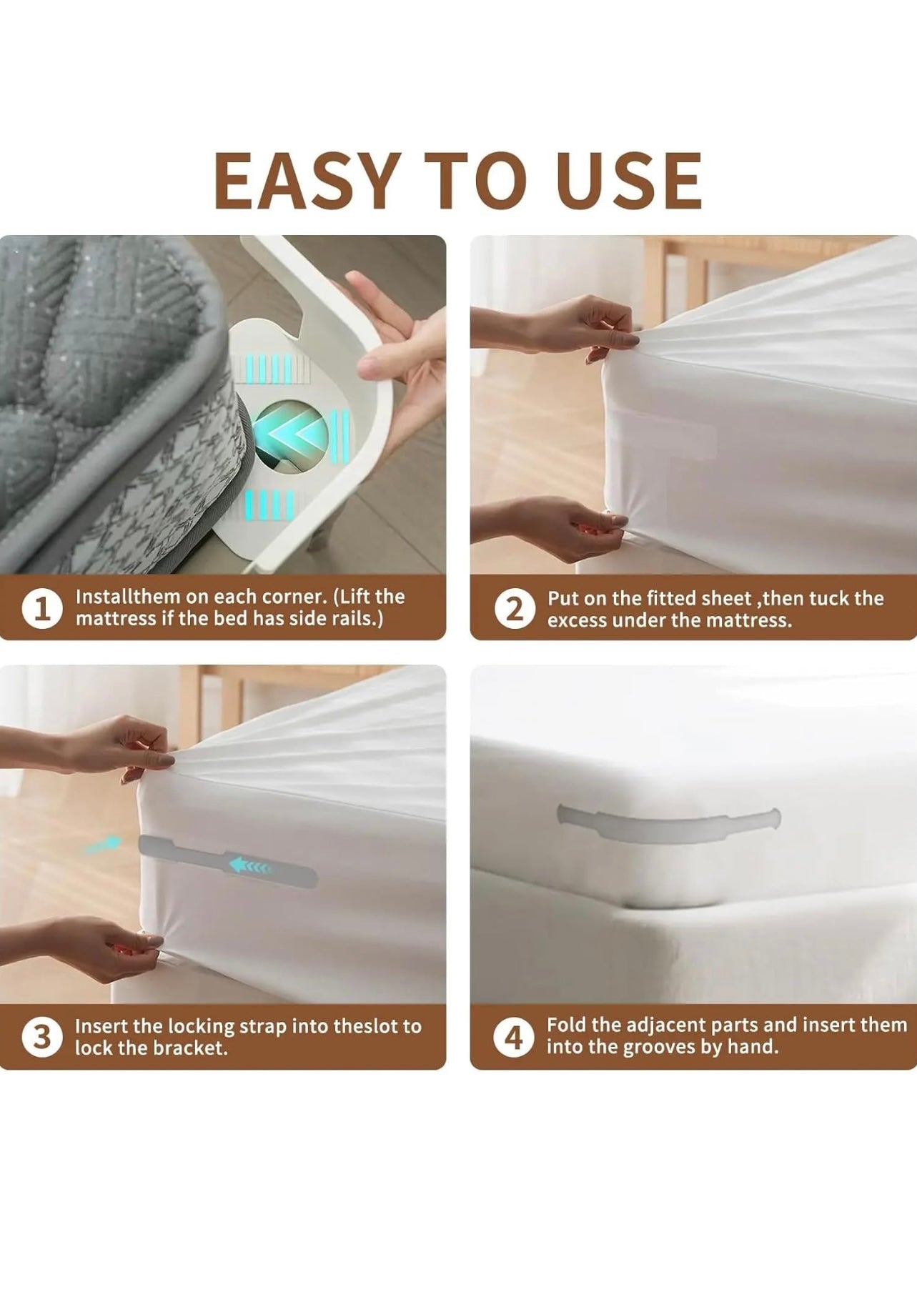 4 pcs bed sheet holder clip set